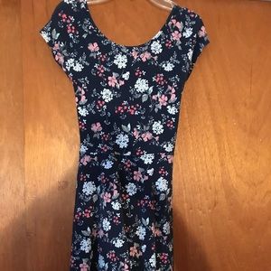 Floral Navy Blue Dress (crossback)